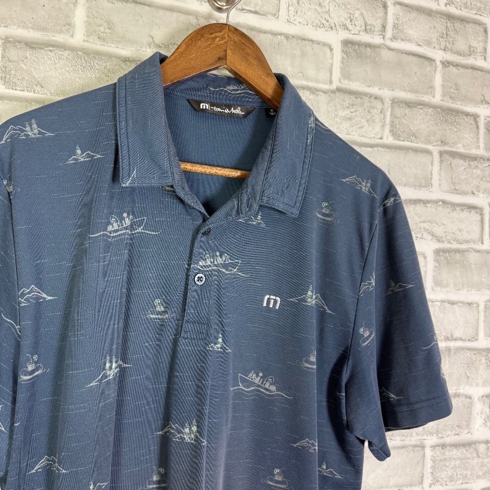 Travis Mathew Navy Polo with Nautical Design